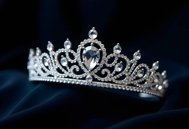 Exquisite Diamond Silver Crown for Miss Pageant Beauty Contest